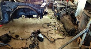 Mercedes w201 V12 Project-Build last chassis mod. wiring loom removed