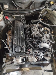 M102 engine removed. space for the V8 turbo 4