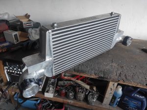 intercooler piping install S124 turbo 2