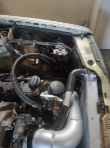 S124 V8 Turbo. Inlet piping + cooling lines in