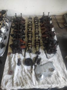 M113 engine disassemble "Part 1" S124 V8 turbo 4